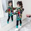 2024 Girls Clothing Winter Sweater T-shirt Hoodie+Long Pants Tight Leggings Childrens Cotton Youth Children 8 9 10 11 12 Years Old 240218