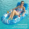 Lägermöbler Uppblåsbar poolmadrass Floating Swimming Ring Outdoor Beach Water Sports Lounge Hammock Toys Portable Folding Float Chair