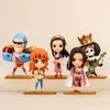 10pcsset Figura Kreskówka Kawaii Charakter Luffy Zoro Chopper Robin Frank Hancock Nami Figurine Model 240129