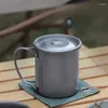 Cafetières tasse en titane vaisselle touristique ustensiles de pique-nique tasse de Camping bière avec couvercle