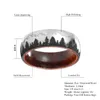 8mm Fir Trees Landscape Ring Domed Wooden Mens Wedding Band Rosewood Hunting Pure Engagement 240125