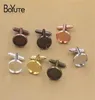 Boyute 20pcs czarny pistolet splatane spinki do mankietów puste rundę 12 mm 14 mm 16 mm 18 mm 20 mm Cabochon Baza