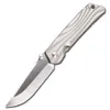 A0220 High End Folding Knife AUS10 Satin Drop Point Blade CNC TC4 Titaniumlegering Handle Ball Bearing EDC Pocket Knives