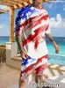 Survêtements pour hommes USA Drapeau Motif Survêtement Hommes T-shirt américain Ensemble Make America Great Again Maga 2 pièces Tenue Vêtements Shorts Costume