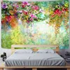 Tapisseries Creative Flower Printing Tapestry Art Decor Wall Hanging Bohemian Tropical Plant Hippie Dorm Modern bakgrundduk