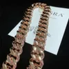 Iced Out 20mm Rose Gold VVS Moissanite Hip Hop Jewelry Miami Cuban Link Chain D Color Diamond Pass Tester