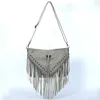 Torby wieczorowe europejski i amerykański w stylu rivet fringe fringe messel torebka kobiet hobo ramię crossbody torebka