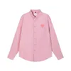 Summer Women Shirt Designer Shirts Men Letters Heart ricamo a maniche lunga giacca cardigan bottone a colore solido