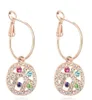 Boucles d'oreilles pendantes en cristal strass le plus noble de luxe pour femmes boucles d'oreilles plaquées or Champagne 18 carats bijoux de bal 126788579086