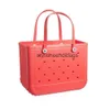 Totes Candy Color Silicone Tote Bags Fashion Simple Hollow Out Holes Handbags Summer Beach Waterproof Rubber Towels Storage BagH24219