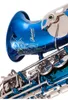 Aisiweier hochwertiges Blau-Silber-Eb-Altsaxophon aus Messing, lackiertes E-Flat-Saxophon mit 802 Tasten und Holzblasinstrument