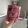 Gobelets Coupe d'eau rose coréenne Kpop Jenny le même niveau élevé de marque tasse à café de luxe Thermos tasse de paille tasse d'accompagnement T240218