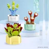 Blocchi Succulente Blocco da costruzione assemblaggio pianta bouquet giocattolo per bambini in vaso modello di decorazione creativa