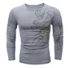 Men Fashion Spring Summer Casual Long Sleeve O Neck Printed T Shirts Top Light for Bulk Shirt 240130