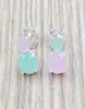 Mini Color Earrings Stud i silver med Amazonite och Pink Quartz Bear smycken 925 Sterling Andy Jewel 9154336703493026