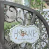 Welcome Home Front Door Sign 3D Embossed Rectangular Metal Hanging Portico Outdoor Decoration 240119