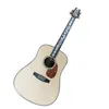 41-дюймовый корпус D из цельного дерева, акустическая деревянная гитара с инкрустацией из настоящего морского ушка