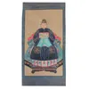 Pinturas de retratos chineses pintados à mão, decoração de parede, pintura em tecido sem moldura, cor rosa