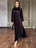 Etnische kleding Eid Moslim Geplooide Jurk Voor Vrouwen Abaya Marokko Feestjurken Ramadan Gordel Abaya Kaftan Islam Dubai Arabische Lange Gewaad 2024