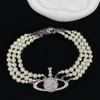 Top Fashion Pearl Beaded Neckor for Woman Halsband Luxur Designer Halsband presentkedja smyckenförsörjning