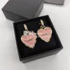 Delicate Stud Chic Heart Shaped Eardrop Trendy Diamond Earrings Party Gift With Box