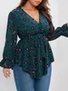Finjani Plus Size Tops Casual Loose V-neck Women Blouses High-quality Polyester T-shirts Multiple Colors Available 240130