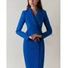 Ny enda långjacka 1 PC -kostymer Fashion Double Breasted Party Prom Lapel Daily Office Celebrity Blazer Custom Made 240127