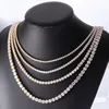 Chains 14K Gold Trendy Lab Diamond Necklace Party Wedding Chocker Necklaces For Women Men Hiphop Jewelry Gift