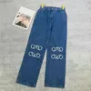 Geborduurde patronen Denim broek Merken Dames Designer Jeans Hoogwaardige dames Jean Pant Streetwear