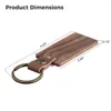 Keychains 30Pcs Wood Blank With Leather Strap Walnut Keyrings DIY Key Tags