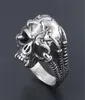 Gothique Men039s bague Biker crâne en acier inoxydable mâle Vintage anneaux hommes bijoux accessoires de haute qualité 7437448210
