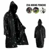 Raincoats 145 68CM EVA Unisex Raincoat Thickened Waterproof Rain Coat Women Men Black Camping Rainwear Suit Outdoor Slicker