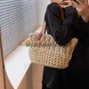 Shoulder Bags LEFTSIDE Big Bohemia Women Weave Straw Tote Bag 2023 Summer Travel Beach Bags Handmade Lady Handbag Rattan Shoulder BagsH24219