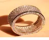 sieraden luxe volledige 320 stuks witte topaas gesimuleerde diamant diamonique 10KT wit goud gevuld GF gesimuleerde diamanten trouwring 5199551