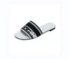 Paris bestickt Dazzle Designer Hausschuhe Damen Sandalen Sommer Strand Streifen lässig flache Hausschuhe Sliders Damen Damen Flip Flops Stickerei C Double Mules 666