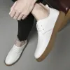High Casual Spring Quality Flats Mens British Style Véritine en cuir en cuir Up White Oxford Men Confort Chaussures Business Chaussures