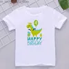 T-shirts Cute Dinosaur Birthday Shirt 1-9Y Birthday T-Shirt Wild Tee Boys Party T Shirt Dino Theme Outfit Clothes Kids Gift Fashion Tops Q240218