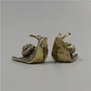 Tea Pets 2Pcs Brass Snail Pet Artificial Aging Antique Collection Desktop Decoration Accessories Solid Core