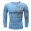 Men Fashion Spring Summer Casual Long Sleeve O Neck Printed T Shirts Top Light for Bulk Shirt 240130