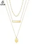 Chaînes Sufair Layered Disc Initial Charm Collier pour femmes 14K Gold Rempli Paperclip Chaîne Bar Lettre Pendentif Bijoux5592399