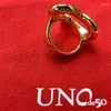 Anillos de racimo 2024 UNode50 Europeo y americano de alta calidad exquisito en forma de corazón anillo de mujer bolsa de regalo de joyería de vacaciones