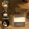 Veilleuses LED colorée horloge lampe créative grain de bois lumière USB chevet télécommande atmosphère enfants cadeau décoration de la maison