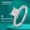 Knobspin 46CT D VVS1 Princess Cut ALLA RINGAR FÖR KVINNA SOLID S925 Sterling Silver Engagement Wedding Lab Diamond Band 240130