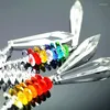 Lustre en cristal de qualité supérieure, 3 couleurs, prisme, attrape-soleil, pièces en verre transparent, bricolage, pendentif suspendu, bijoux, entretoise à facettes