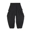 Kvinnor Pants Ladies Knickerbockers Gunched Leg Spring/Summer Classic Black Personality Pleated Design Loose Casual