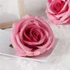 Fleurs décoratives 20 pièces 9CM têtes de roses artificielles décoration de fête en soie Bouquet mural de mariage Roses blanches