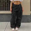 Damen Jeans Vintage 90er Jahre Cargohose XXS-XL Y2k Retro gerade Overalls Mode niedrige Taille Hose 2024 locker lässig Straße