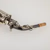 W037 Kostenloses Werbe-Saxophon Altschwarz-Nickel-Silberlegierung Altsaxophon Messing-Musikinstrument mit Koffer-Mundstück-Kopie