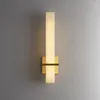 Wall Lamp Cuboid Natural Marble Copper Living Room Aisle Stairs Atmosphere Lighting Bedroom Dining Sconce