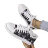 2023Floral Skull Canvas Shoes Femmes Grande Taille Baskets Plates Femme Laceup Chaussures De Sport Casual Chaussures Vulcanisées Femme Zapatos 240126